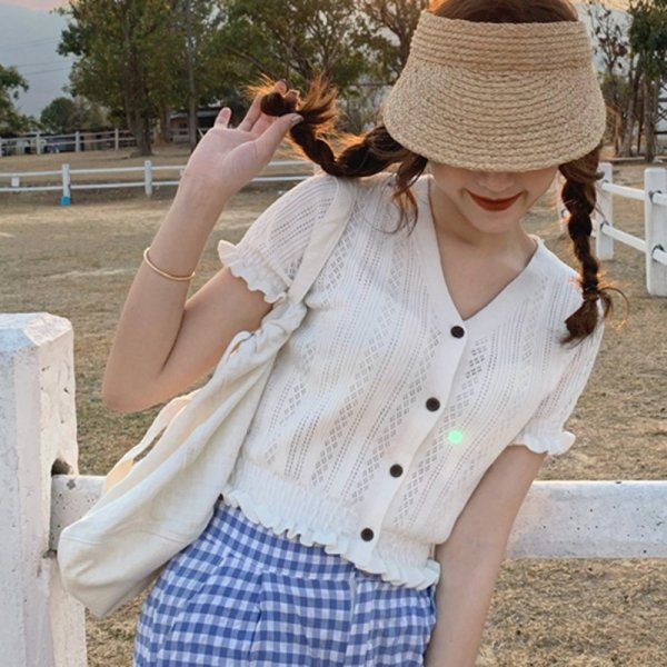 New Summer Korean Style Slim Short Top Short Sleeve