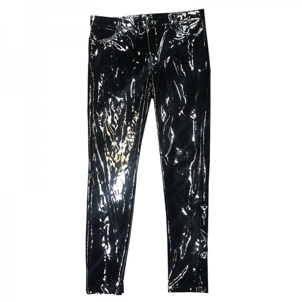 G-dragon With Bright Mirror Black PU Tight Leather Pants