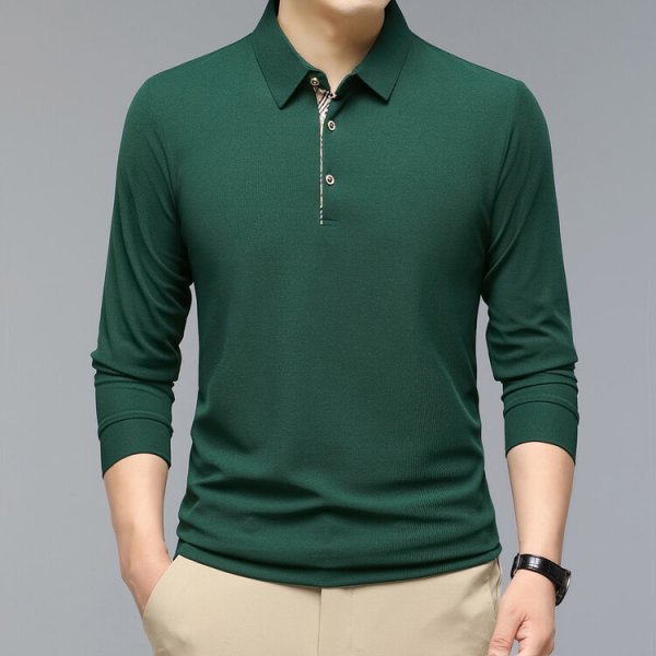 Men's Long Sleeve Polo Shirt for Young Men