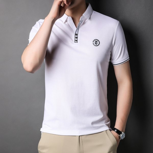 Solid Color Men's Polo Shirt Top Half Sleeve